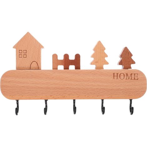 Porte-Clés Mural Rangement Clef Mural Avec Crochets Pour Entrée Couloir Et Cuisine Support Suspendu Pour Clés Manteaux Et Accessoires Installation Facile 23.00 X 13.50 X 2.00 cm (1/5)