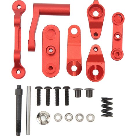 Ensemble de direction en alliage d'aluminium, pièce de rechange pour voiture RC Losi Baja Rey Rock Rey 1/10, kit de biellettes de direction rouge (1/5)