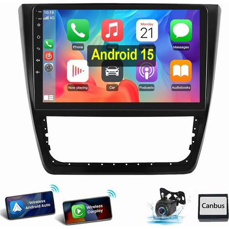 Pour Skoda Yeti 2008-2017 Android 15 Carplay RDS Autoradio GPS RDS WIFI 2+64G CAM