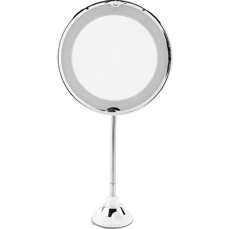 1 Miroir grossissant x10, rotation 360°, bras flexible, LED lumière du jour, ventouse forte, voyage (1/5)
