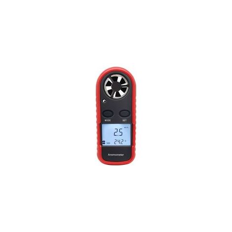 Jauge de compteur de vitesse du vent portable anémomètre, anémomètre de température de l'air numérique thermomètre de compteur de vitesse du vent vélomètre CVC (1/5)