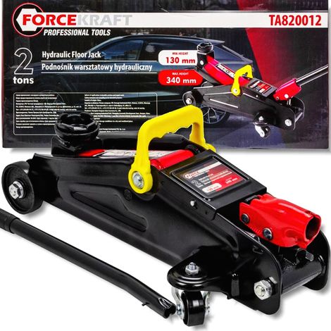Gato hidráulico para coches Frog de 2 toneladas y 130-340 mm, marca Forcekraft.