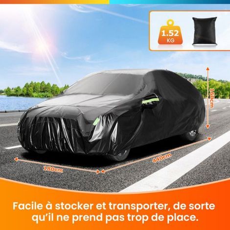 Autoabdeckung 440x180x160cm Limousine 210T Universal-Fahrzeugabdeckung, wasserdicht/UV/staub-/kratzfest (1/5)