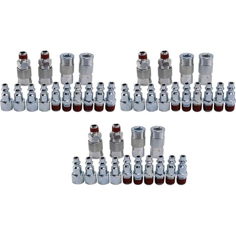 42 Pièces 1/4 Pouce NPT Raccord Coupleur D'Air et Kit de Prise pour Accessoires de Compresseur D'Air Raccords (1/5)