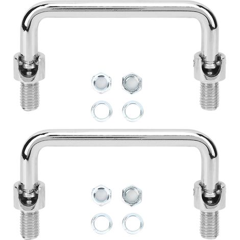 Poignée de tirage longue en acier inoxydable 90 mm, lot de 2 pour porte de meuble, style industriel, métal robuste (1/5)