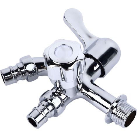 Robinet pour machine à laver, 1 entrée, 2 sorties, multifonctionnel, antirouille, contrôle précis, durable pour maisons et appartements. (1/5)