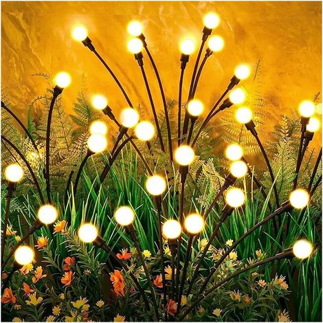 Solarbetriebene Glühwürmchen-Lichterkette für den Außenbereich, 4 Stück mit je 10 LEDs, wasserdicht (IP65), für Einfahrt, Terrasse und Gartendekoration (1/5)
