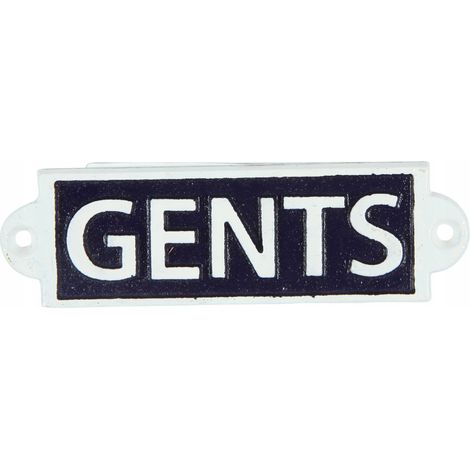 Plaque en fonte « Hommes » style rétro - Bleu marine, blanc (1/4)
