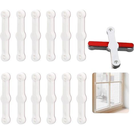Lot de 12 moustiquaires de fenêtre, accessoires de moustiquaire autocollants, supports de moustiquaire, installation facile (1/5)