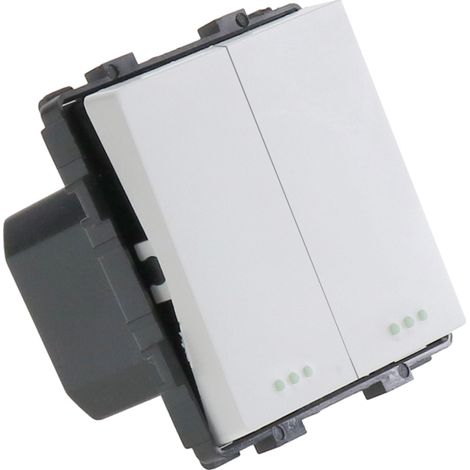 IluminaShop - Interruptor Empotrable Doble Blanco Serie Modern (1/4)