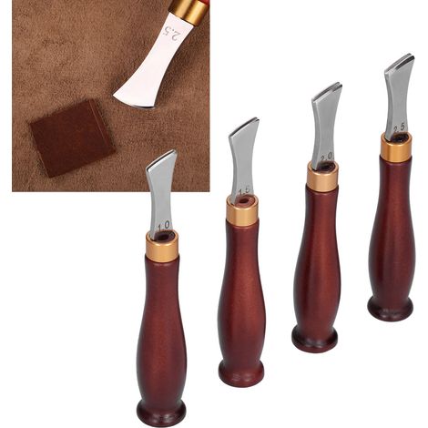 Ensemble de 4 Outils de Cuir pour Bords et Rainures, Tailles 1.0-2.5mm, Idéal pour Projets DIY -KZQ (1/5)