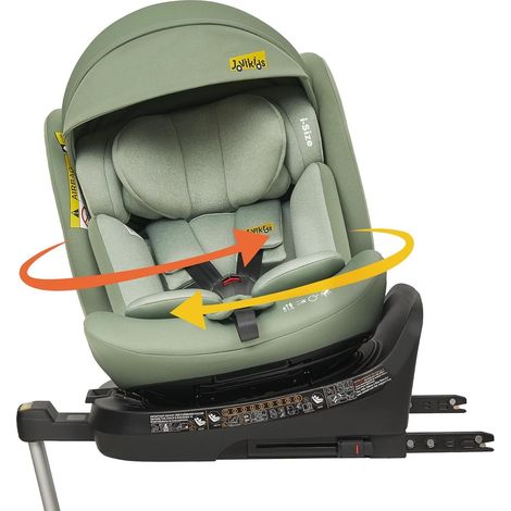 Seggiolino auto bambini 360° i-Size 40-150 cm con ISOFIX e gamba d'appoggio verde HOMVRA (1/5)