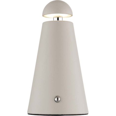 Tischleuchte Beistelllampe Leselampe Metall sandfarben Touchdimmer Akku H 16 cm