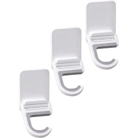 Crochet Adhésif Mural pour Balai Lot de 3 Support sans Perforation Design Pliable Blanc Fortes de Charge Accessoire Cuisine et Salle de Bain Organisation Pratique (1/5)