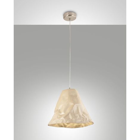 Lampada a Sospensione Crumple in Ceramica e Metallo Kaki, Attacco E27, Design Elegante e Moderno, Ideale per Illuminazione d'Interni