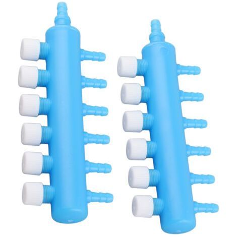 2 Pack Aquarium Air Splitter Oxygen Pump Adapter 6 Way (1/5)