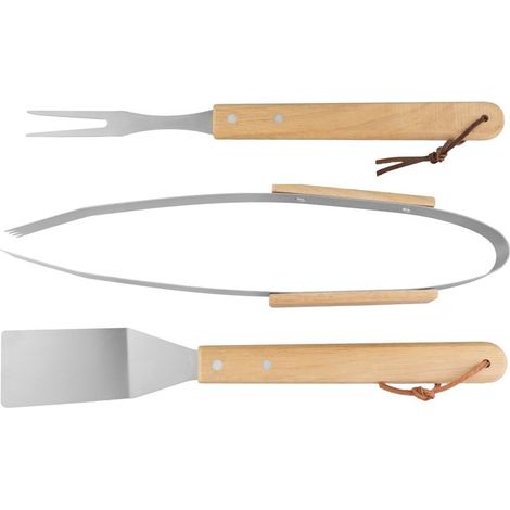 Werkzeugsatz Strend Pro Grill, zum Grillen und Braten, mit Holzgriff, 3-teilig (1/3)