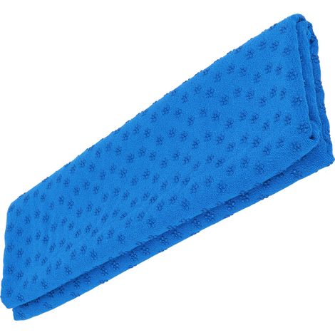 Rutschfeste Yogamatte 185 cm x 63 cm, saugfähiges Handtuch für Yoga und Schweiß, Gymnastikmatte (blau) (1/5)