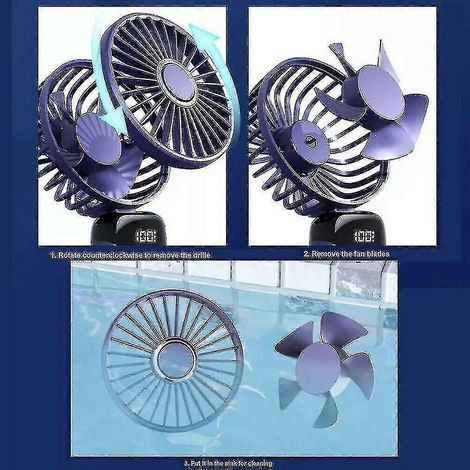 Mini ventilateur portable pliable de bureau, rechargeable par USB - couleur : vert (1/5)