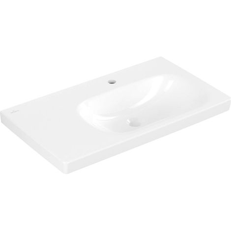 Villeroy & Boch Skyla - Lavabo 80x46 cm, sans trop-plein, trou de robinetterie, blanc alpin 5A52R201 (1/3)