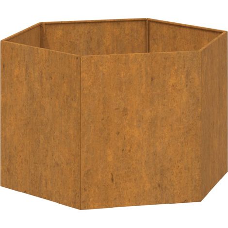 Jardinière bac lit surélevé plantes fleurs terrasse jardin Rouillé 60 x 60 x 45 cm acier corten marron