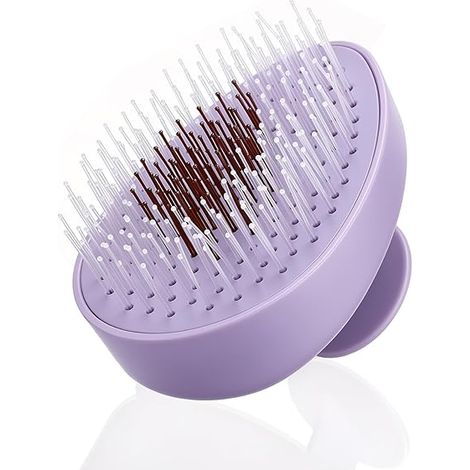 Peigne de massage des cheveux, peigne de massage du cuir chevelu pour la relaxation et le nettoyage de la tête, portable pour les voyages, léger et antidérapant (lilas violet)