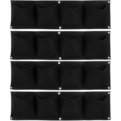 Degeradable Organic Grow Bags for Plants 4PCS Black Felt Wall Planting Bag (1/5)