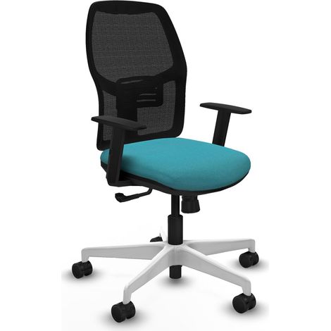 Chaise de bureau piqueras y crespo Alfera noir base blanche (1/2)