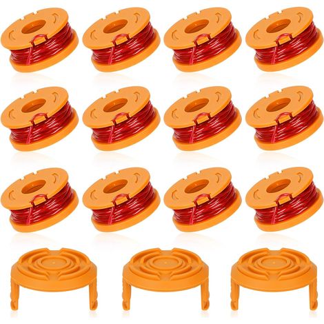Pack de 12 Bobines Fil Coupe Bordure 3m - Compatible avec Coupe Bordure WORX WA0010, Ø1.65mm, Remplacement Facile (1/5)