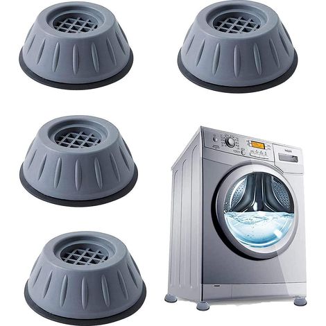 Patins anti-vibrations en caoutchouc pour lave-linge - Pieds antidérapants universels pour lave-linge et sèche-linge (4 pièces) (1/5)