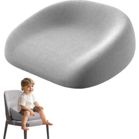 Rehausseur de chaise pour enfant 8 cm, coussin de siège carré amovible, antidérapant avec sangle de sécurité réglable (1/4)