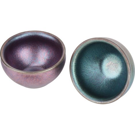 Tasses à thé en porcelaine artisanales, style chinois avec glaçure céramique (1/5)