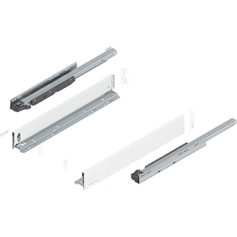 Blum Legrabox pure H M Schubladenschienen Set  1 Paar, 40kg 600mm  Tip On Vollauszug, seidenweiß