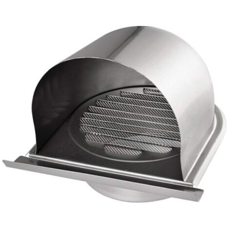 100mm Grille Aeration de Ventilation Inox, Grille de Hotte Cheminée Ronde Extéri, Grille D'aération U avec Filet Anti-insectes, Grille Ventilation avec 45° Lamelles, pour Cuisine