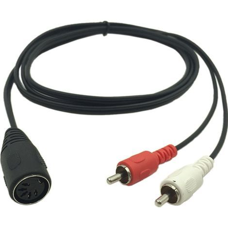 Câble DIN 5 broches vers RCA, 5 broches DIN mâle vers 2 RCA mâles phono, câble audio RCA 1,5 m pour systèmes stéréo Naim Olufsen Bang Quad stéréo lecteur CD VCR DVD (1/2)
