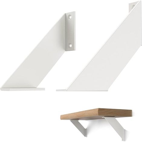 White Metal Brackets Load Rust Resistant Wall Shelf Brackets Wrought Iron 15 cm (1/5)
