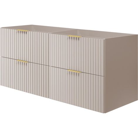 Mobile lavabo, Cashmere, 120 (2 x 60) x 57 x 46 cm, maniglia oro, senza piano (1/5)
