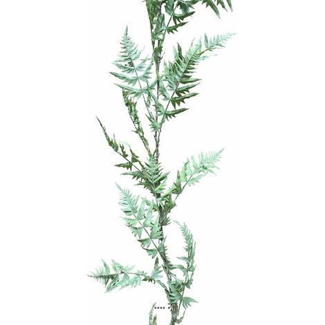 Guirlande de Fougère Plastique Verte artificielle Lg 205 cm D 23 cm 30 feuilles - couleur: Vert (1/3)