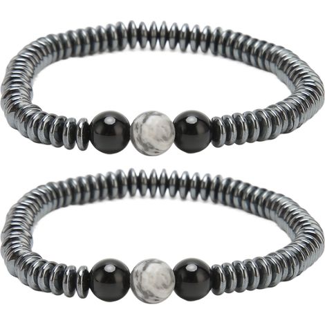Bracelet magnétique de 2 pièces pour hommes et femmes, brûleur de graisse, ultra puissant, thérapie magnétique, bracelet de guérison (1/5)
