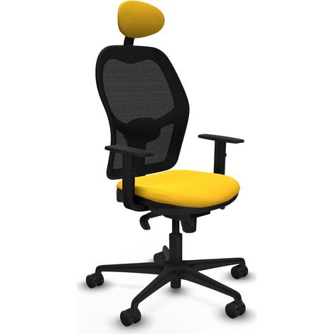 Sedia Ufficio con Poggiatesta Jorquera Piqueras y Crespo 1D036N1 Giallo (1/5)