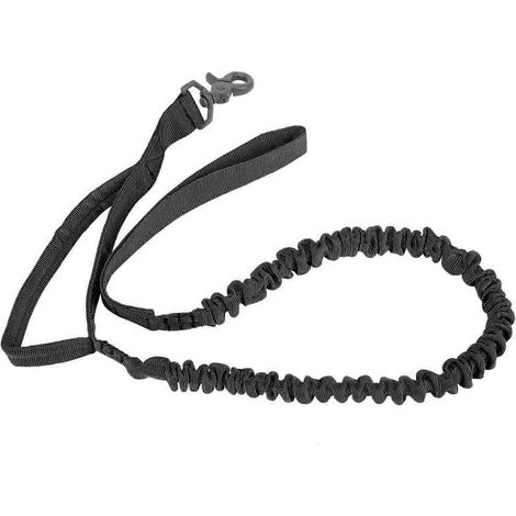 Corde de traction militaire pour chien d'extérieur, laisse résistante en nylon robuste et légère, noire