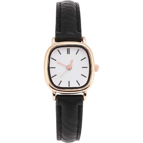 Reloj analógico de cuarzo para mujer, correa de poliuretano, caja de aleación, reloj de pulsera para diversas ocasiones.