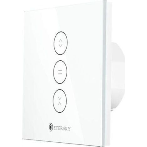 Pair Interrupteur à rideau connecté Wi-Fi 2.4 GHz – Contrôle tactile – Compatible Alexa et Google Home – Timer intégré – ABS retardateur de flamme (1/5)