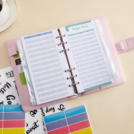 A6 Budgetplaner aus PU-Leder, Budgetorganisator, Finanzplaner, Budgetordner für Budgetplanung und Geldsparen (1/5)