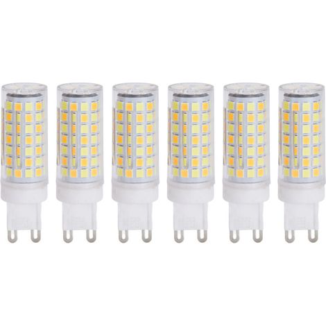 Ampoule LED G9 Dimmable 90LED 9W 220V Blanc Doux 6pcs pour Lustre Plafond Mur (1/5)