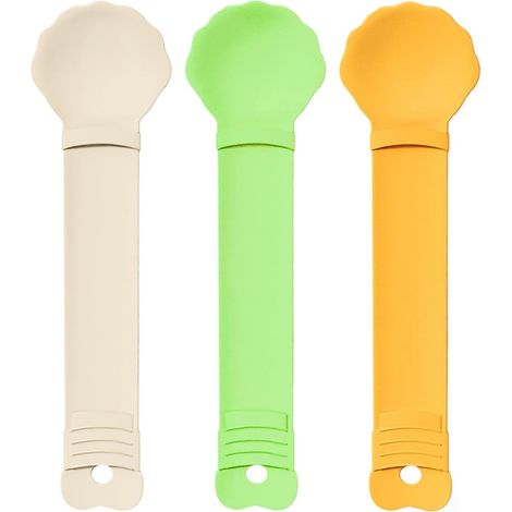 Dispenser per cibo per gatti, set di tre cucchiai a pressione con adesivo per gatti, dispenser per cibo per animali domestici, dispenser per cibo umido