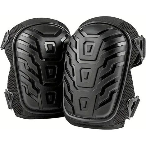 Genouillères professionnelles, en mousse durable, rembourrage en gel confortable, avec clips faciles à régler, 1 paire, 22cm20cm10cm, noir (1/5)