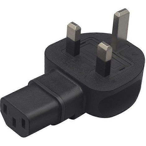 Adaptateur de conversion coudé mâle vers femelle IEC320 C13 (1/4)