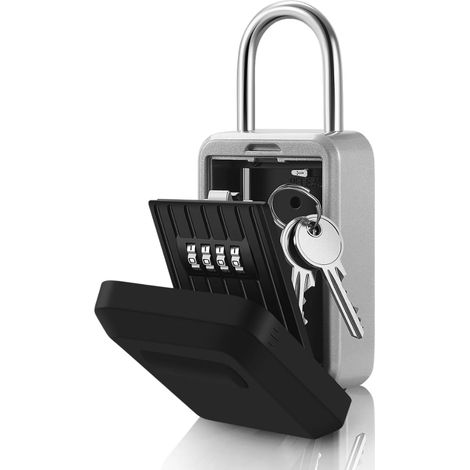Cassetta di sicurezza con codice digitale a 4 cifre, montaggio a parete, extra large, colore argento (1/5)