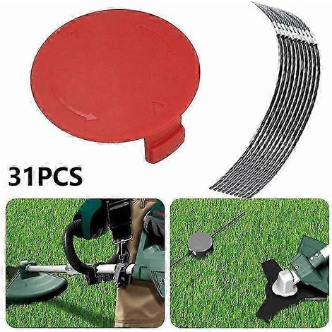 30 fils de coupe + 1 capuchon de tondeuse compatibles avec les tondeuses Bosch AFS 23-37 - Pièces de rechange SZRH AC (1/5)